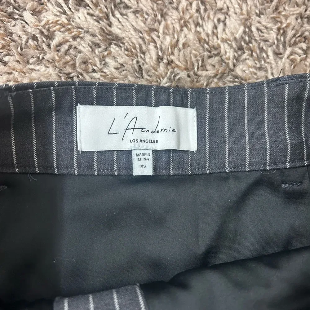 L’ACADEMIA The Mattia Mini Skirt in Grey & White Revolve Sz XS